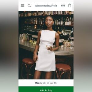 Abercrombie Slash Neck Mini Dress.    White Sleeveless Dress
